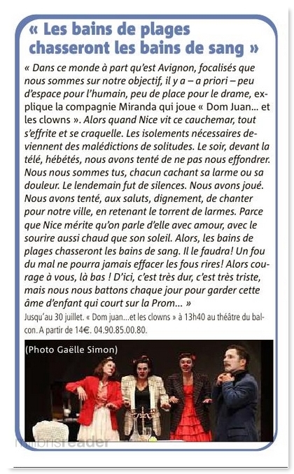 Dom Juan et EVA RAMI en Avignon Off 2016