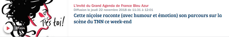 L'invité du Grand Agenda de France Bleu Azur Du lundi au jeudi à 11h30